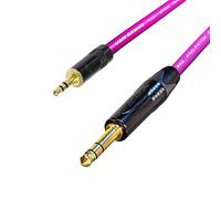 Stereo Mini Jack to Stereo Jack Lead. 3.5mm Mini jack to 6mm Jack Cable. Ipod to Amplifier (4m, Purple)