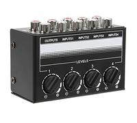 Stereo Mixer, Mini Passive Audio Signal 4-Channel Hub Singing Effect Equipment Musical Instrument Accessories for Small Clubs or Bars