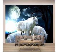 Stereo Moon Tree Animal Wolf 3D Wallpaper Luxury Home Dining Decor Paste Sofa Living Room The Wall for Bedroom Mural-200cm×140cm