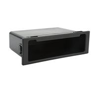 Stereo Radio Storage Box, Dash Mount Black ABS Large Storage Space Dash Radio Inner Organizer Dashboard Pocket for Car