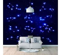 Stereo Simple Blue Cosmos Planets 3D Wallpaper Easy Install Feature Office Living Room Sofa Bedroom TV Background Wall Decoration-430cm×300cm