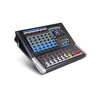 Stereo Sound Mixer Audio Console, 8-Channel DJ Controller Sound Mixer with 3-Band EQ, USB Recording Interface, Bluetooth, 48V Phantom Power, Ideal for Live Streaming,12 Channel(6 Channel)