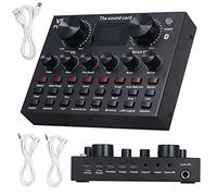 Stereo Sound Mixer Audio Console, Audio Interface Podcast Equipment, Voice Changer Sound Card with 12 Kind of Sound Effect, Live Streaming DJ Mixer for Audio Recording Gaming Broadcast