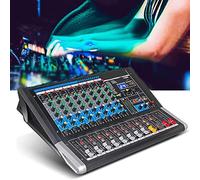 Stereo Sound Mixer Audio Console, Professional DJ 8-Channel DJ Mixer with 24 DSP Effect USB Bluetooth 48V Power for Party Studio Recording and Gaming, expand the spatial effect of the sound