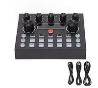 Stereo Sound Mixer, LowNoise Working Dual Channel DJ Mixer, Precision SubMixing USB Live Sound Card, for PC Recording Gaming Live Streaming