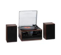 Oakland DAB Plus retro stereo system DAB+/FM BT function vinyl CD cassette incl. speakers