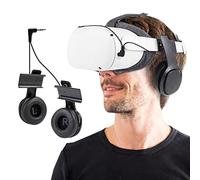 Stereo VR Headphones Custom Made for Quest 2 Elite Head Strap & Original Head Strap-On Ear Deep Bass 3D 360 Degree Sound (Black)