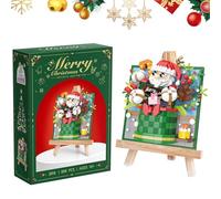 Stereograph Building Bricks Toy, Mini Blocks Santa Set, Cute 3D Painting Model, Christmas Theme Building Block for Home Decor, Creative Gift