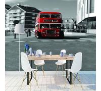 Stereoscopic Architecture Red Bus Art 3D Wallpaper Luxury Home Dining Decor Paste Sofa Living Room The Wall for Bedroom Mural-300cm×210cm