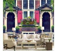 Stereoscopic Colourful City Architecture Plant Flower 3D Wallpaper Silky Texture Home Study Office Grey Dining Room Sofa Bedroom Living Room TV Backdrop-350cm×256cm