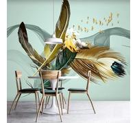 Stereoscopic Colourful Feathers Moose Birds 3D Wallpaper Premium Textured Silk Study Dining Living Room Bedroom Sofa TV Wall Easy Install-430cm×300cm