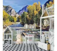Stereoscopic Mountains Forests Creeks Art 3D Wallpaper Luxury Home Dining Decor Paste Sofa Living Room The Wall for Bedroom Mural-150cm×105cm