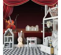 Stereoscopic Red Curtains Concert Stage 3D Wallpaper Luxury Home Dining Decor Paste Sofa Living Room The Wall for Bedroom Mural-430cm×300cm