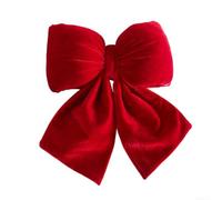 Stereoscopic Red Velvet Bow 37cm Large Xmas Ornament(Wine red large)