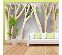 Stereoscopic Simple Creative Green Leaf Art Modern 3D Wallpaper Premium Textured Silk Neutral Tones Material Ideal for Living Room Bedroom-200cm×140cm