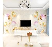 Stereoscopic Simple Multicolour Flower Art Modern 3D Wallpaper Premium Textured Silk Neutral Tones Material Ideal for Living Room Bedroom-150cm×105cm