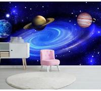 Stereoscopic Simple Universe Stars Planet 3D Wallpaper Easy Install Feature Office Living Room Sofa Bedroom TV Background Wall Decoration-250cm×170cm