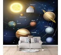 Stereoscopic Space Space Universe Stars Planets 3D Wallpaper Easy Install Feature Office Living Room Sofa Bedroom TV Background Wall Decoration-300cm×210cm