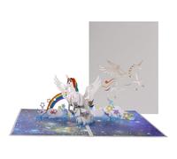 Stereoscopic Unicorn Galaxy 3D Pop Up Greeting Card - Kids Theme Birthday