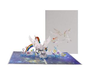 Stereoscopic Unicorn Galaxy 3D Pop Up Greeting Card - Kids Theme Birthday
