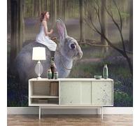 Stereoscopic Woods People Animals Purple Flowers 3D Wallpaper Luxury Home Dining Decor Paste Sofa Living Room The Wall for Bedroom Mural-400cm×280cm
