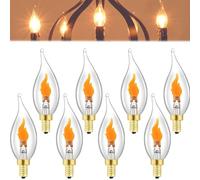 Stereover Light Bulb, Stereover E12 LED Flickering Flame Decoration Light Bulbs, Flickering Flame Light Bulbs - More Realistic Flames Effect, Stereover Flickering Bulb (8pcs)