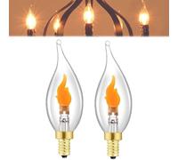 Stereover Light Bulb, Stereover E12 LED Flickering Flame Decoration Light Bulbs, Flickering Flame Light Bulbs - More Realistic Flames Effect, Stereover Flickering Bulb (2pcs)