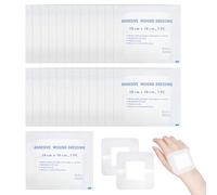 Sterile Adhesive Wound Dressings Pack of 25, Large Adhesive Wound Dressing for Wounds, Cuts, Grazes, Pressure Sores (10 X 10cm)