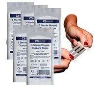 Sterile Deep Wound Closure Strips 6mm Thick First Aid Adhesive Stitches Sutures - 5 Packs