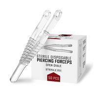 Sterile disposable pliers for piercing plastic pliers 50 pcs Warrior single-use pliers Open Oval