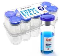 Sterile Empty Vial,Sterile Glass Vials, with Self-Healing Injection Port and Flip Top Cap, Sterile Package 10PCS by ZHANXUBIO (10ml,10)