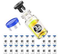 Sterile Empty Vials with Separate Rubber Stopper and Burr-Free Aluminum Plastics Cap,Need to Crimped with Pliers Individually Packaged 20pcs by ZHANXUBIO (3ml)