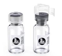 Sterile Glass Vials with Locking Cap and Butyl Rubber Self Healing Injection Port,Buckle Cover Sample Vials Individually Sterilized Package by ZHANXUBIO (10,3ml)