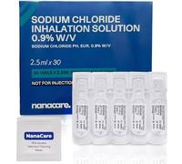 Sterile NaCl 0.9% Saline Solution, 30 × 2.5 ml Ampoules + 10 Cleaning Wipes