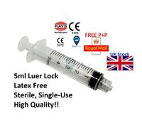 Rays Sterile Luer Lock Syringes CE Marked 60/30/20/10/5/3/2/1 ml Free P+P UK