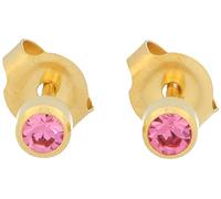 Sterile Stud Earrings Surgical Steel Gold-Plated 4 mm Frame with Stone, 4 mm, Stainless Steel, No Gemstone