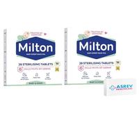 Sterilising 56 Tablet Pack - Cold Water Sterilisation - Feeding Bottle, Teats, Antibacterial, Antiseptic Cleaner, Household Surface Kitchen Hygiene - 2 x 28 Milton Sterilising Tablets
