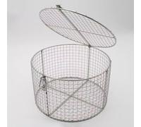 Sterilising Basket for Surgical Instruments - Round with Lid and Lock, High Temperature Resistant for Laboratory and Hospital Use