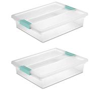 STERILITE 19638606 Large Clip Box, Clear with Blue Aquarium Latches