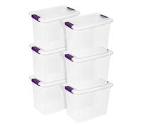 Sterilite 6-Pack 27 Quart ClearView Latch Box, Stackable Organizer Bins with Latching Lids - Clear Plastic Organization Containers for Closet, Bedroom, Shelving Units and Everyday Home Storage