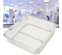 Sterilization Basket - 304 Stainless Steel Perforated Tray with Lid for Dental Instruments