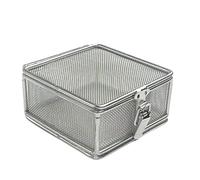 Sterilization Basket with Lid, 304 Stainless Steel Mesh Tray for Medical Dental Instruments Disinfection