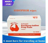Sterilize and Clean Cuts and Scrapes with 100pcs/20pcs Iodine Disinfection Cotton Pads for Home or Travel XXL