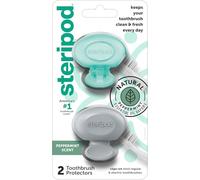 Steripod Toothbrush Protector with Peppermint Essential Oils, Keeps Fresh and Clean, Travel Accessories for Most Manual and Electric Toothbrushes, 2 Count