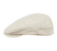 Sterkowski Derby Cap | 100% Linen Flat Cap for Men and Women | Flat Cap Mens Sun Visor Irish Spring Newsboy Cap Vintage Caps Sun Protection Beach Hat Cooling Cap Baker Boy Hat 58 cm Beige