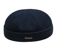 Sterkowski Docker | 100% Wool Beanie for Men and Women | Sailor Mariner Brimless Fisherman Skully Winter Watch Cap Work Outdoor Short Trawler Handmade Warm Longshoremen Navy Blue 61 cm