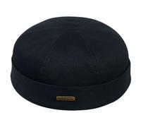 Sterkowski Docker Beanie Cap | 100% Cotton | 54-65 cm All-Year-Round Winter and Summer Harbour Navy Watch Cap | Work Sailor Brimless Skullcap Fisherman Trawler Warm Mens Cap 56cm Black