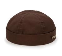 Sterkowski Docker Cap | 100% Softened Cotton Beanie for Men and Women Work Sailor Brimless Fisherman Trawler Warm Mens 57 cm Brown