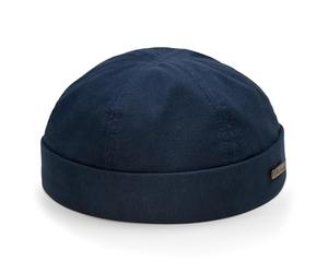 Sterkowski Docker Cap | 100% Softened Cotton Beanie for Men and Women Work Sailor Brimless Skullcap Fisherman Trawler Mens 56 cm Navy Blue