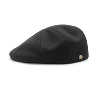 Sterkowski Ivy Five | 100% Wool Flat Cap for Men and Women | Newsboy Driving Gatsby Ivy Irish Scally Cabbie Peaky Scully English Paperboy Winter 5 Panel Cabby Newspaper Cab Driver Black 59 cm